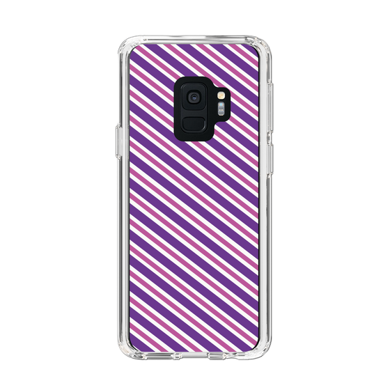 スリムプロテクションケース［ Small Stripe - Purple × Pink ］