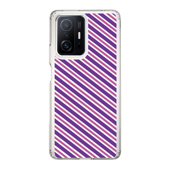 スリムプロテクションケース［ Small Stripe - Purple × Pink ］