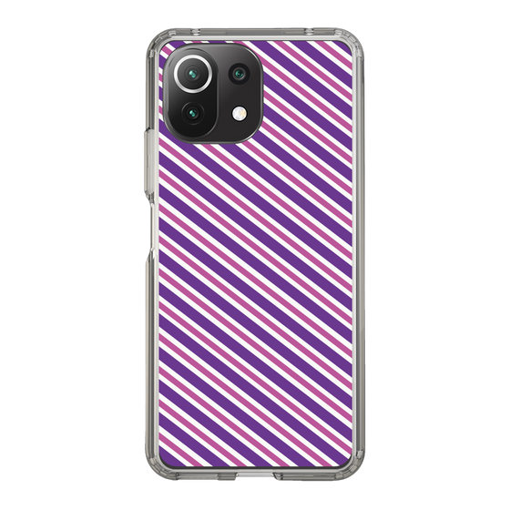 スリムプロテクションケース［ Small Stripe - Purple × Pink ］