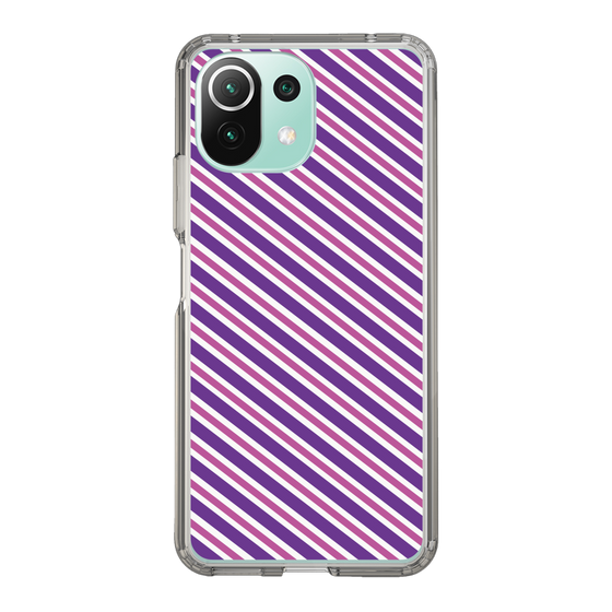 スリムプロテクションケース［ Small Stripe - Purple × Pink ］