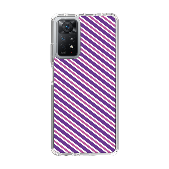 スリムプロテクションケース［ Small Stripe - Purple × Pink ］