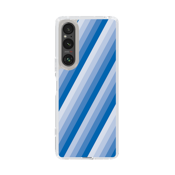 スリムプロテクションケース［ Middle Stripe - Blue ］