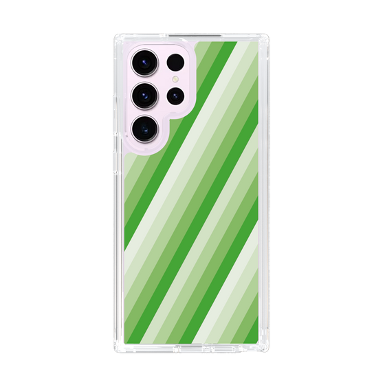 スリムプロテクションケース［ Middle Stripe - Green ］