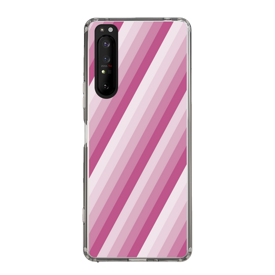 スリムプロテクションケース［ Middle Stripe - Pink ］