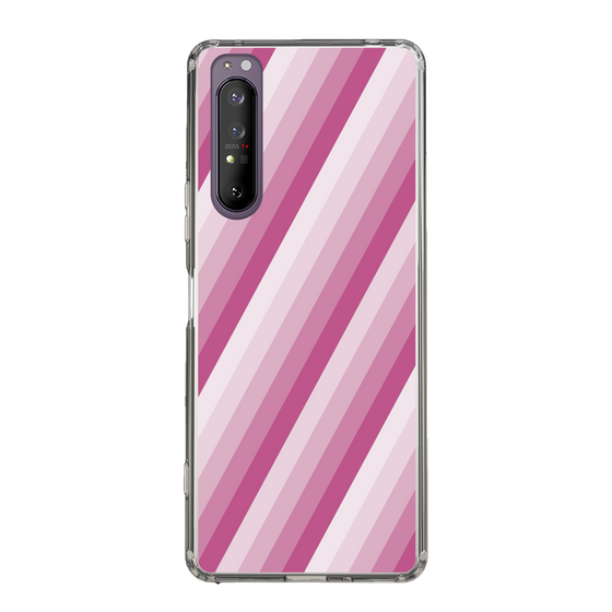 スリムプロテクションケース［ Middle Stripe - Pink ］