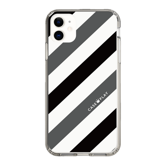 スリムプロテクションケース［ Big Stripe - Black × Gray ］