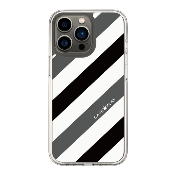 スリムプロテクションケース［ Big Stripe - Black × Gray ］