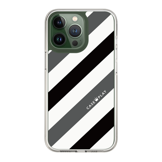 スリムプロテクションケース［ Big Stripe - Black × Gray ］