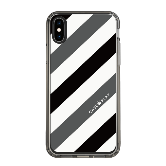 スリムプロテクションケース［ Big Stripe - Black × Gray ］