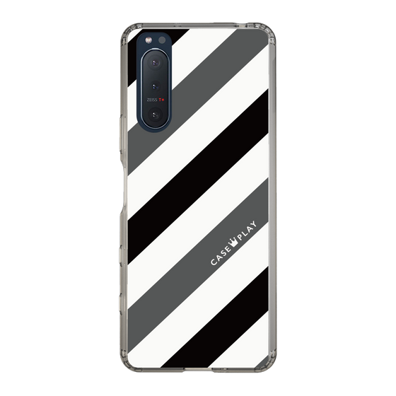 スリムプロテクションケース［ Big Stripe - Black × Gray ］