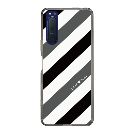 スリムプロテクションケース［ Big Stripe - Black × Gray ］