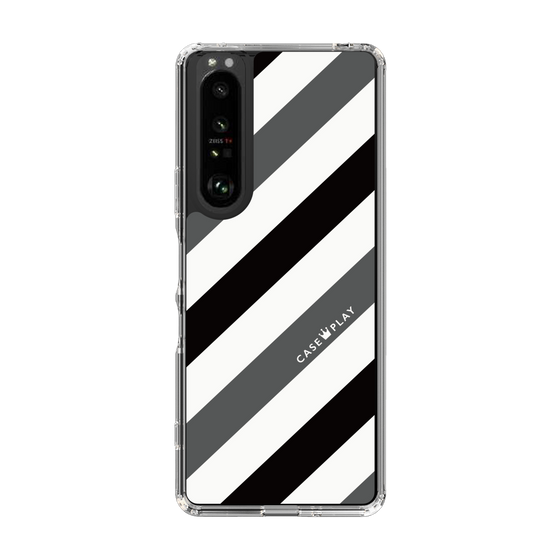 スリムプロテクションケース［ Big Stripe - Black × Gray ］