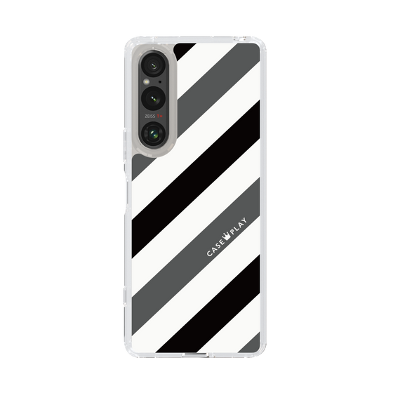 スリムプロテクションケース［ Big Stripe - Black × Gray ］