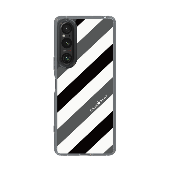 スリムプロテクションケース［ Big Stripe - Black × Gray ］