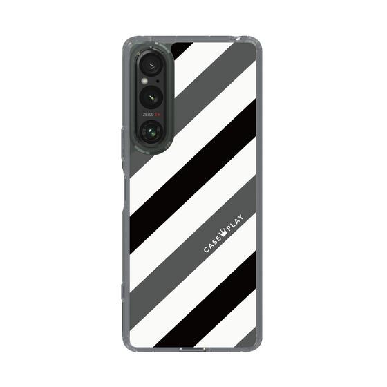 スリムプロテクションケース［ Big Stripe - Black × Gray ］