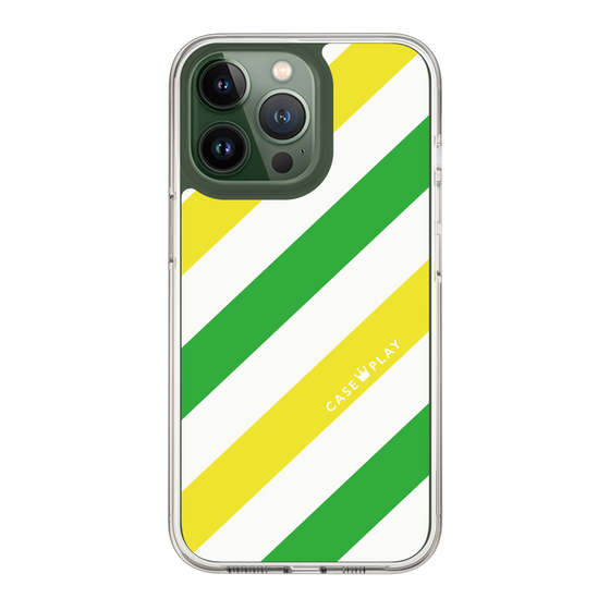 スリムプロテクションケース［ Big Stripe - Green × Yellow ］