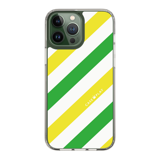 スリムプロテクションケース［ Big Stripe - Green × Yellow ］