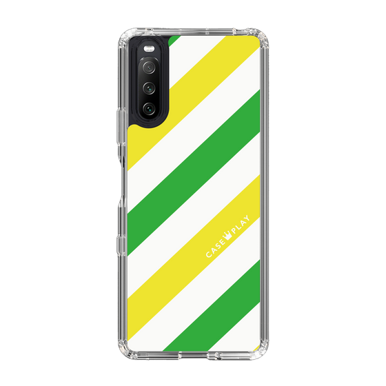 スリムプロテクションケース［ Big Stripe - Green × Yellow ］