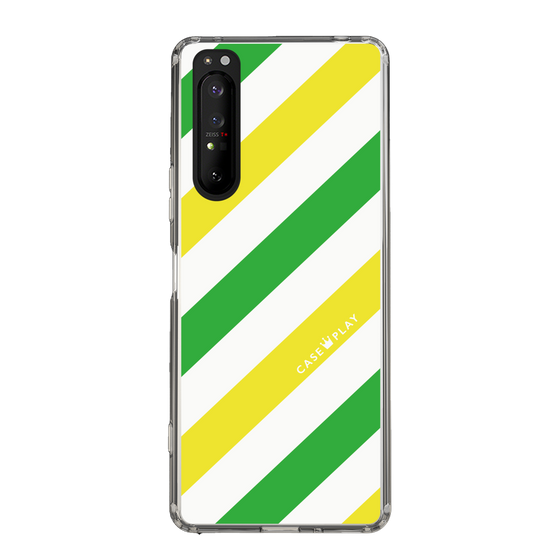 スリムプロテクションケース［ Big Stripe - Green × Yellow ］