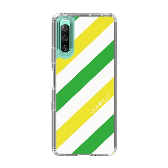 スリムプロテクションケース［ Big Stripe - Green × Yellow ］