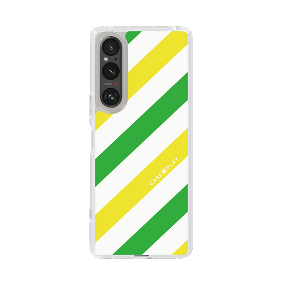 スリムプロテクションケース［ Big Stripe - Green × Yellow ］