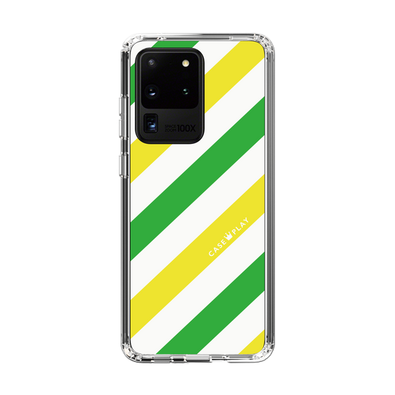 スリムプロテクションケース［ Big Stripe - Green × Yellow ］