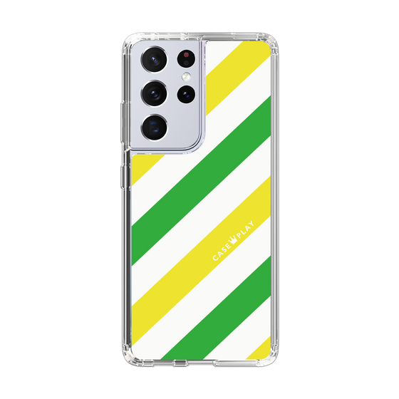 スリムプロテクションケース［ Big Stripe - Green × Yellow ］