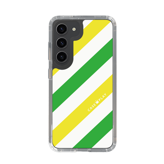 スリムプロテクションケース［ Big Stripe - Green × Yellow ］