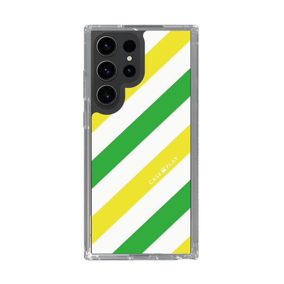 スリムプロテクションケース［ Big Stripe - Green × Yellow ］