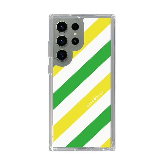 スリムプロテクションケース［ Big Stripe - Green × Yellow ］