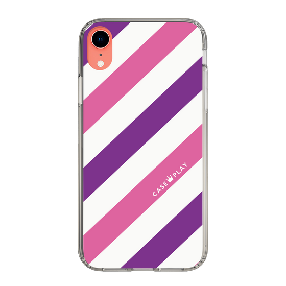 スリムプロテクションケース［ Big Stripe - Purple × Pink ］