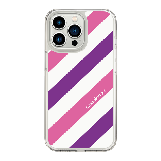 スリムプロテクションケース［ Big Stripe - Purple × Pink ］