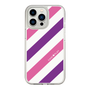 スリムプロテクションケース［ Big Stripe - Purple × Pink ］