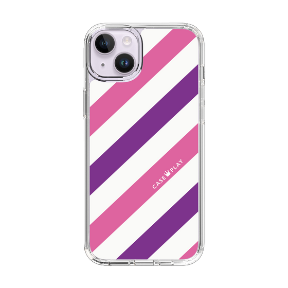 スリムプロテクションケース［ Big Stripe - Purple × Pink ］