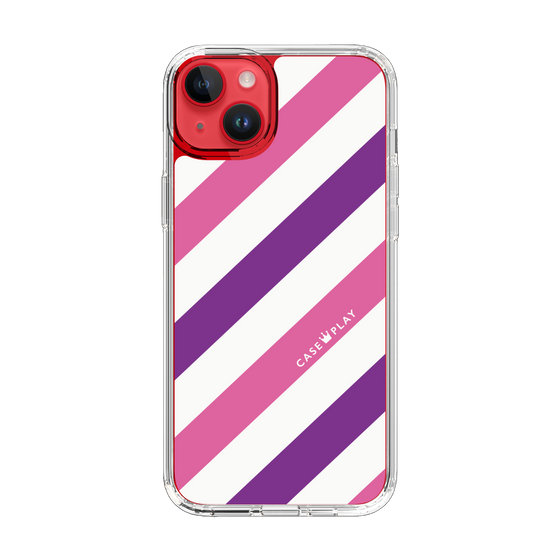 スリムプロテクションケース［ Big Stripe - Purple × Pink ］