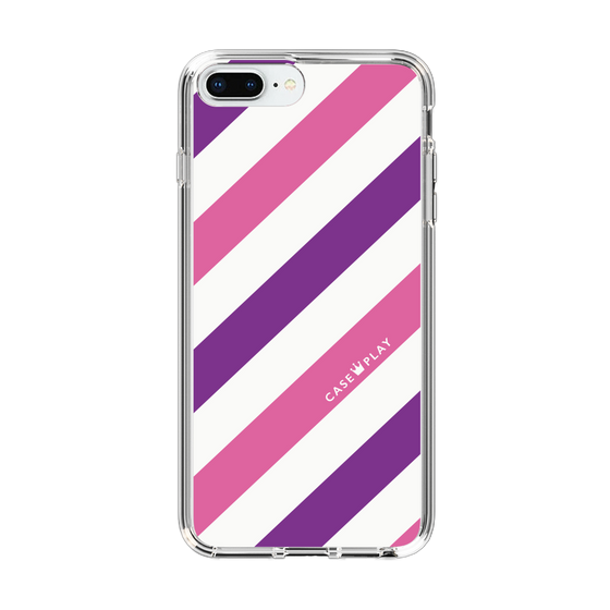 スリムプロテクションケース［ Big Stripe - Purple × Pink ］