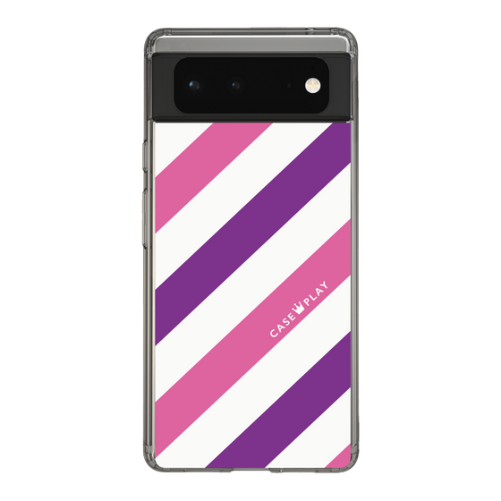 スリムプロテクションケース［ Big Stripe - Purple × Pink ］