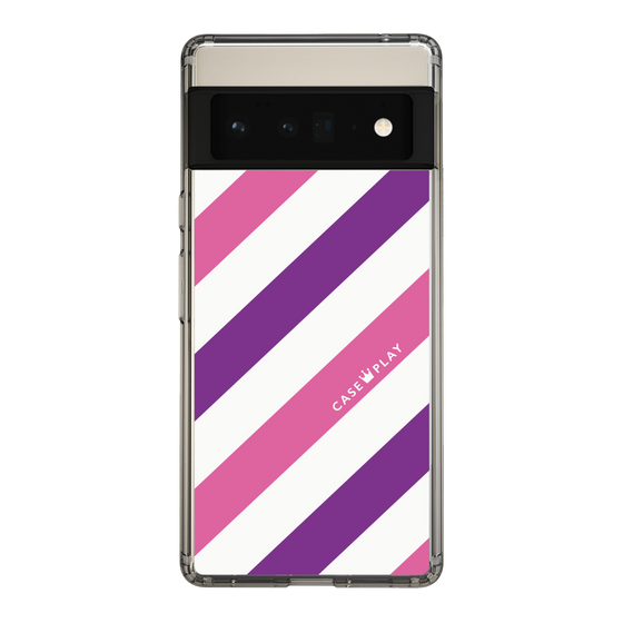 スリムプロテクションケース［ Big Stripe - Purple × Pink ］