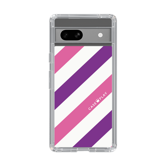 スリムプロテクションケース［ Big Stripe - Purple × Pink ］