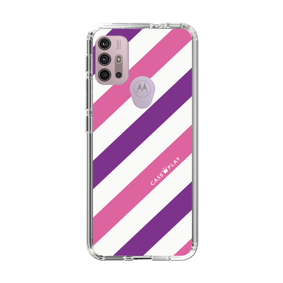 スリムプロテクションケース［ Big Stripe - Purple × Pink ］