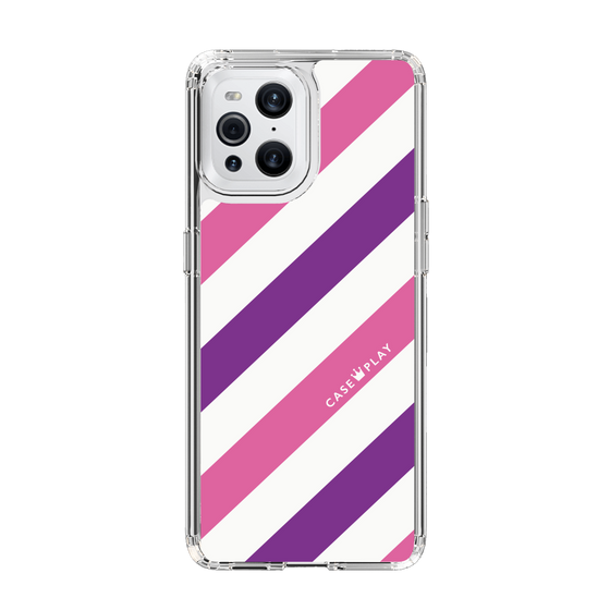 スリムプロテクションケース［ Big Stripe - Purple × Pink ］