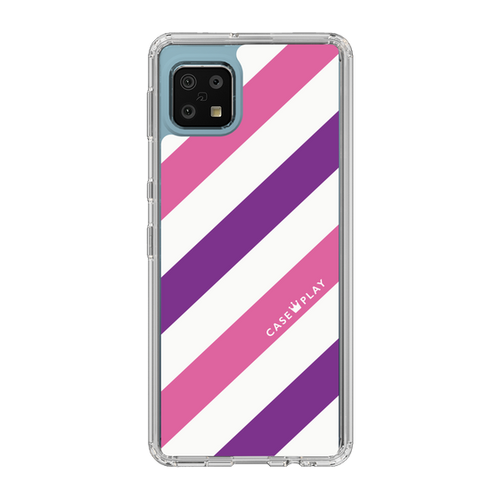 スリムプロテクションケース［ Big Stripe - Purple × Pink ］