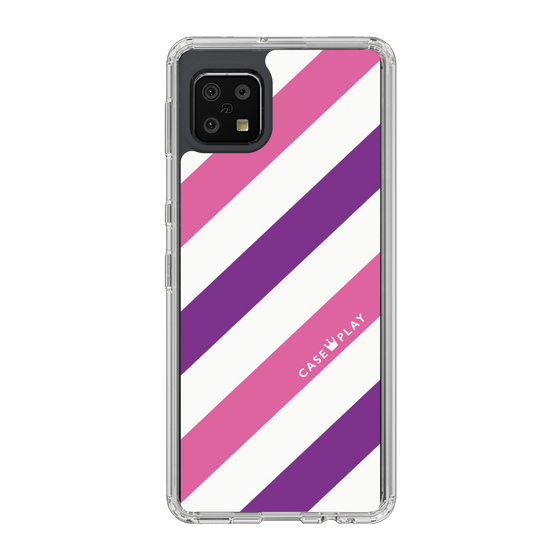 スリムプロテクションケース［ Big Stripe - Purple × Pink ］