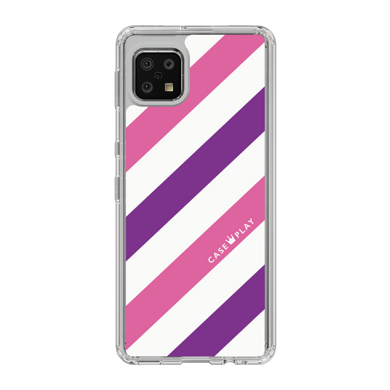 スリムプロテクションケース［ Big Stripe - Purple × Pink ］