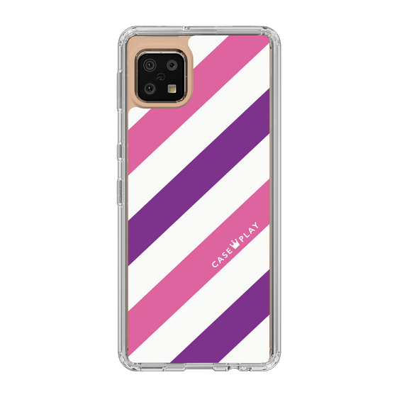スリムプロテクションケース［ Big Stripe - Purple × Pink ］