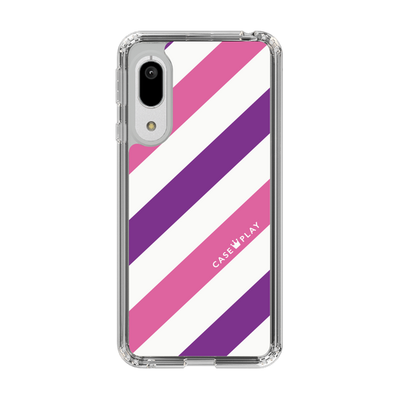 スリムプロテクションケース［ Big Stripe - Purple × Pink ］