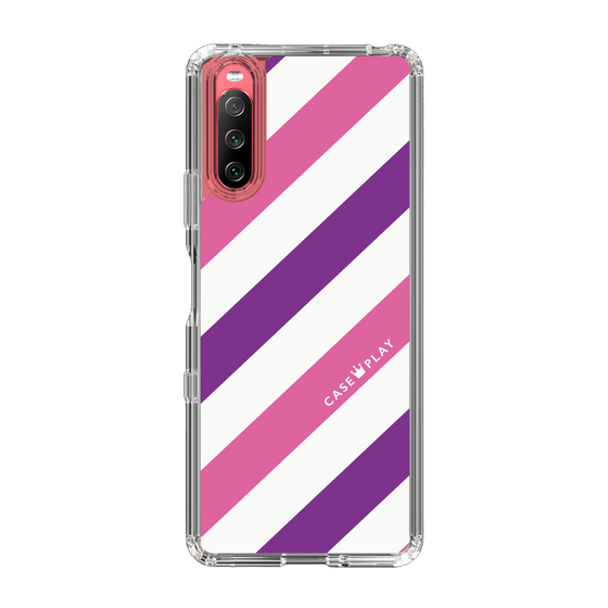 スリムプロテクションケース［ Big Stripe - Purple × Pink ］