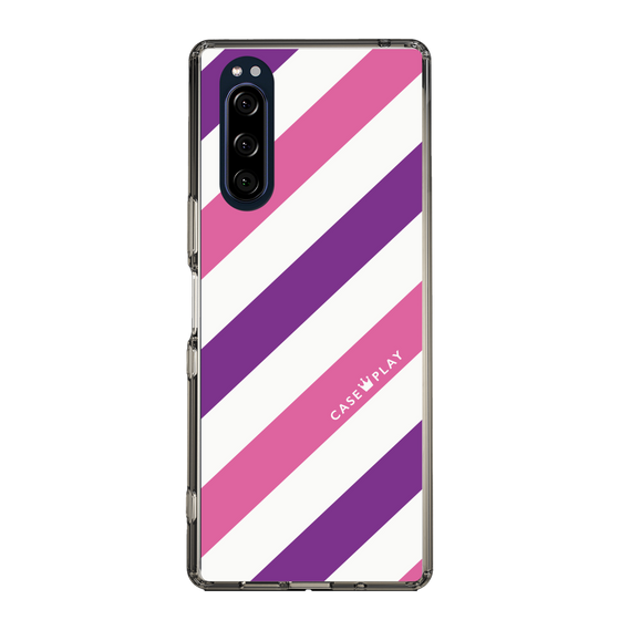 スリムプロテクションケース［ Big Stripe - Purple × Pink ］