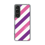 スリムプロテクションケース［ Big Stripe - Purple × Pink ］
