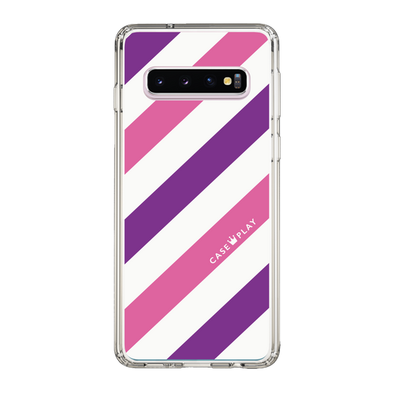 スリムプロテクションケース［ Big Stripe - Purple × Pink ］